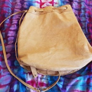 Leather Sling Backpack Bag